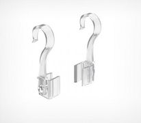 Крючок TUBE HOOK крепления рам  на трубу - это крючок с подвижным основанием для подвешивания пластиковых рамок на трубу диаметром 20 мм. Также позволяет подвесить рамку на металлические покупательские корзины и подвесные профили.